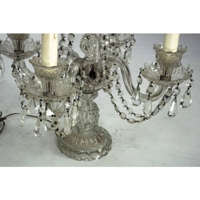 Maria Theresa Crystal Candelabra Table Lamps, Italy, 1940s, Set of 2 For Sale - Image 10 of 18