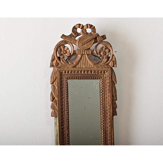 Wood French 18th Century Louis XVI Style Hand-Carved Giltwood Mirror For Sale - Image 7 of 9