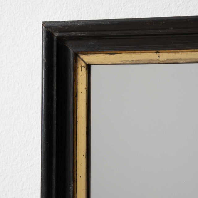 19th Century 19th Century France Napoleon III Black Wood Mirror For Sale - Image 5 of 10