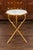 French Vintage Gilt Metal Side Table with Faux Bois Style Legs and Marble Top For Sale - Image 11 of 11