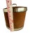 Georges Briard Brown Suede Ice Bucket With Gold Tone Chain Handle MCM 1960s Mid-Century For Sale - Image 11 of 12