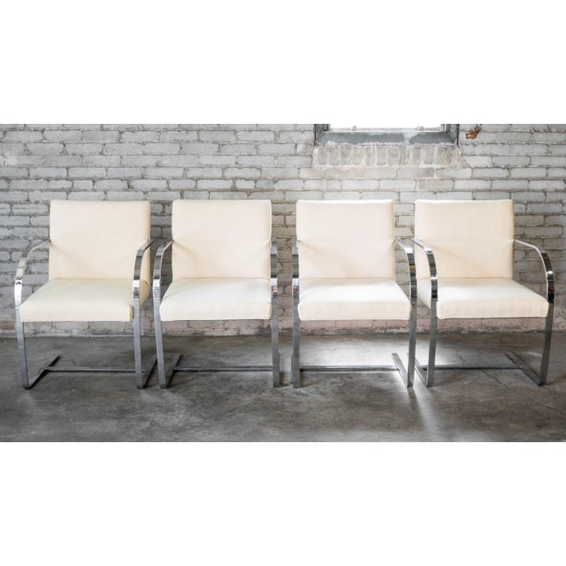 Mid-Century Modern Vintage Mies Van Der Rohe Attr. Brno Flat Bar Armchairs (Only 2 Left) For Sale - Image 3 of 12