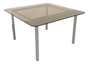 Vintage Square Coffee Table in Smoked Glass and Chrome Metal, 1970s