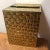 Nice bright gold weave in a square tissue box and workable for any room decor