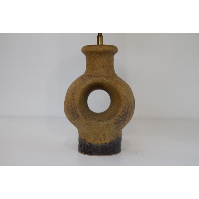 Ceramic Mid-Century Modern Danish Circular Stoneware Table Lamp, 1960s For Sale - Image 7 of 18