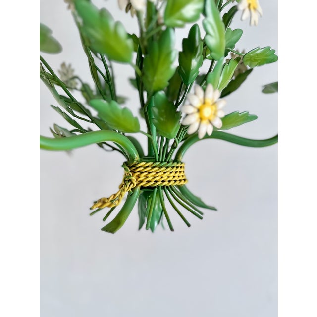1970s Italian Painted Tole Daisy Chandelier by Sergio Terzani, 1970s For Sale - Image 5 of 15
