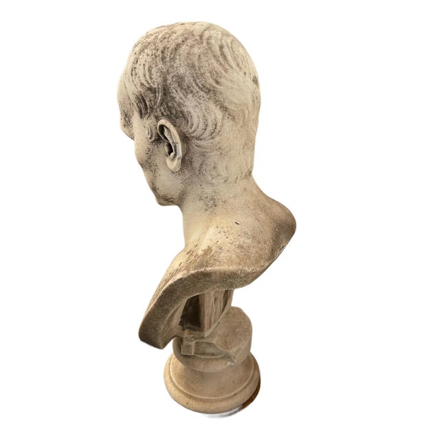 Vintage Italian Marble Bust of Julius Caesar For Sale - Image 4 of 5