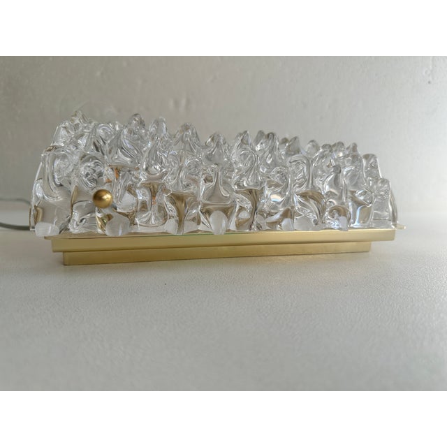 2010s A Pair Barovier Style Art Deco Rostrato Clear Italian Murano Glass Wall Sconces For Sale - Image 5 of 16