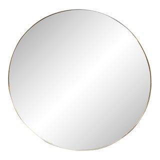 Mid 20th Century Large Italian Brass Framed Mirror For Sale