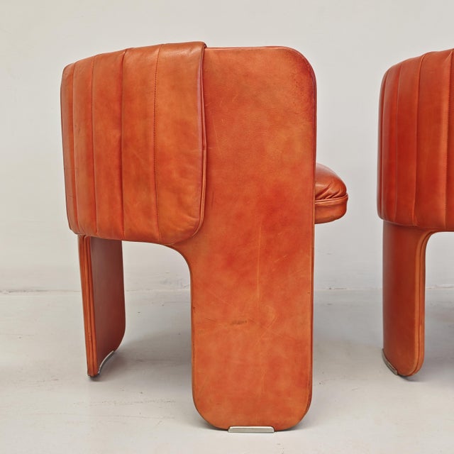 Leather Dinette Tub Chairs by Luigi Massoni for Poltrona Frau, 1970s, Set of 2 For Sale - Image 13 of 18