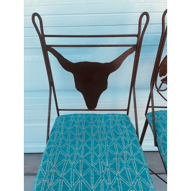 Pair Vintage Teena Iron Works Southwestern Bar Stools For Sale - Image 10 of 12