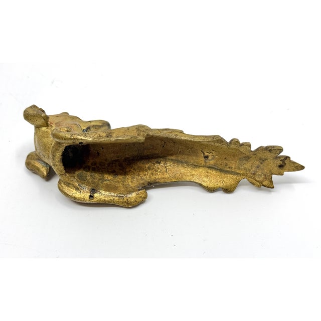 19th Century set of 3 Gilt Bronze Dog Head Door Handles or Drawer Pulls For Sale - Image 12 of 12