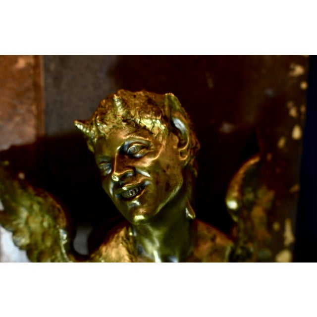 Rare 19th Century French Gothic Vampire Brass Wall Sculpture For Sale In Seattle - Image 6 of 11