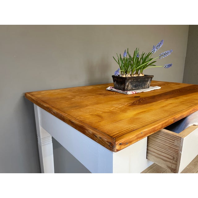 Cream Antique Fir Table, 1890s For Sale - Image 8 of 12