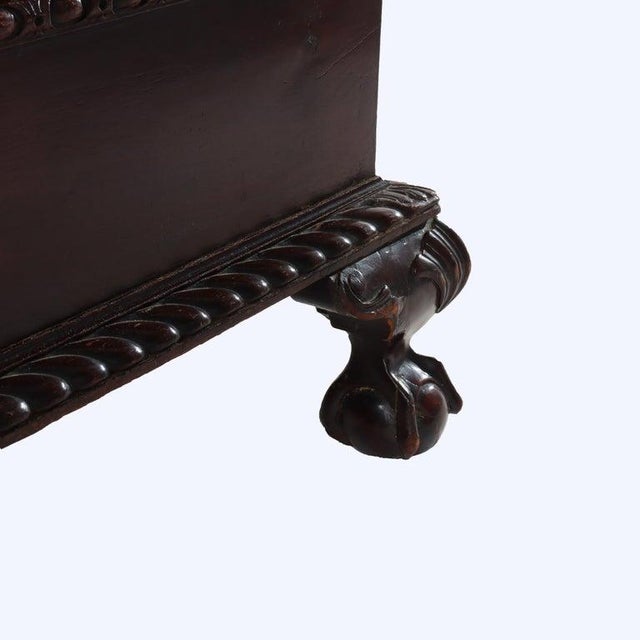 Antique Continental Chippendale Carved Mahogany 3-Drawer Mule Chest C1880 For Sale - Image 13 of 18