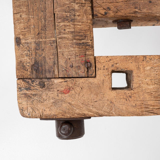 Mid 20th Century Czechia Traditional Burnt Orange Wood Console Table For Sale - Image 9 of 10