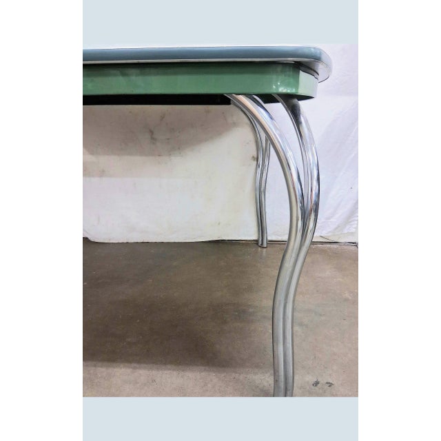 1950s Mid-Century Modern Virtue Brothers Green Formica & Tubular Chrome ...