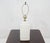 Mid Century c1970s 7x7" Square White Ceramic Ribbed Sides Table Lamp For Sale - Image 6 of 12