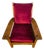 Stickley Mission Collection Oak & Velvet Bow Arm Lounge Chair (Model 89-2590) For Sale