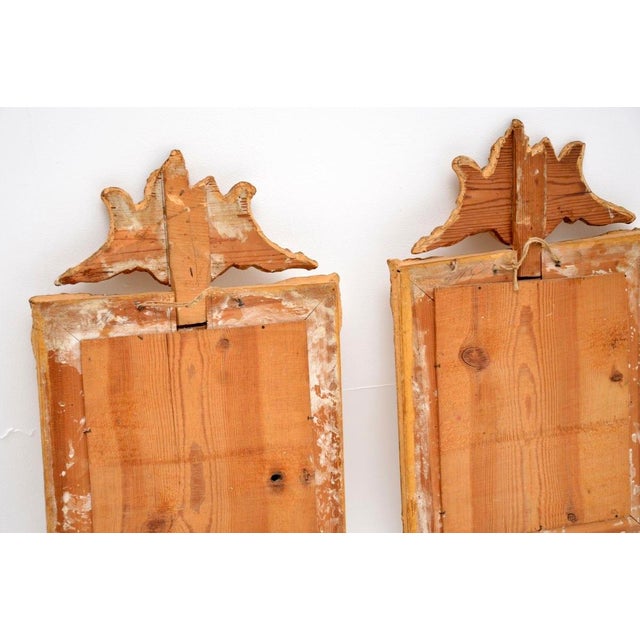 Antique Swedish Gilt Wood Mirrors, 1880, Set of 2 For Sale - Image 9 of 10