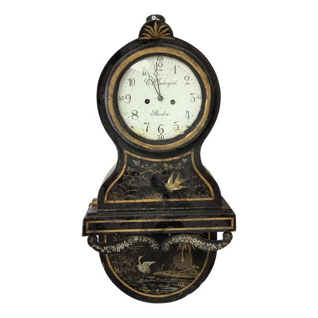 Antique Wall Clock with Markings For Sale