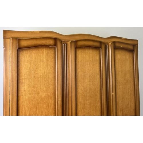 Vintage French Louis Carved Oak Triple Door Armoire For Sale - Image 4 of 18