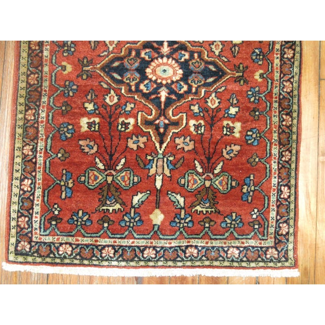 Zabihi Collection Traditional Full Pile Mat Size Antique Sarouk Ferehan Rug For Sale - Image 4 of 6