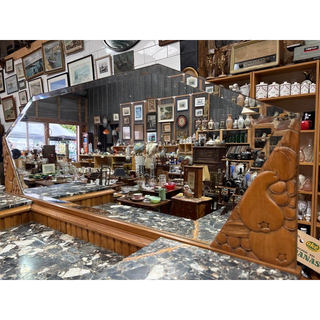 French Art Deco Walnut Sideboard with Marble Top and Original Mirror, 1930s For Sale - Image 12 of 15