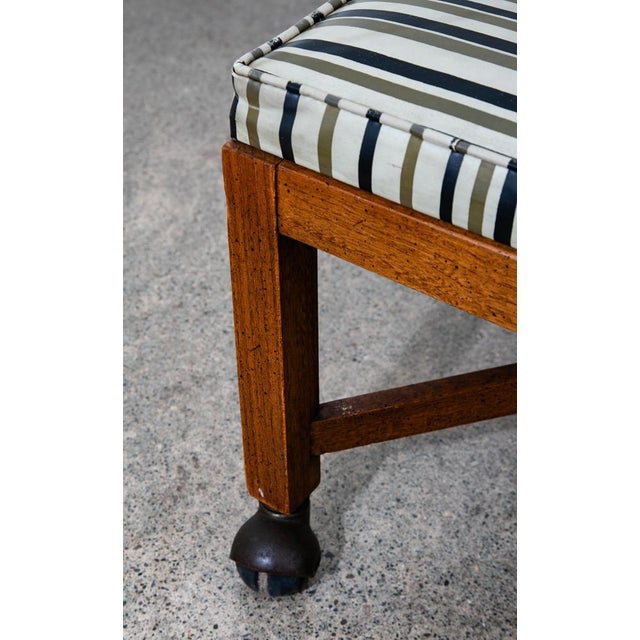 1960s 1960s Mid Century Modern Dining Chairs Set 4 Walnut Rolling Vintage Casters X Frame For Sale - Image 5 of 12