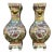 Pair of Antique Chinese Famille Rose Porcelain Vases & Stands For Sale