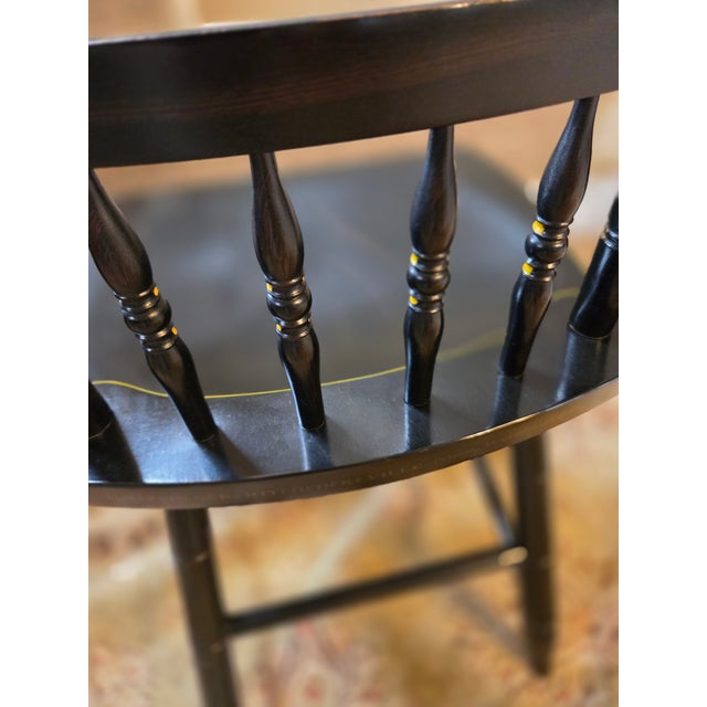 Hitchcock Late 20th Century L. Hitchcock Black Harvest Inn Side Chair For Sale - Image 4 of 10