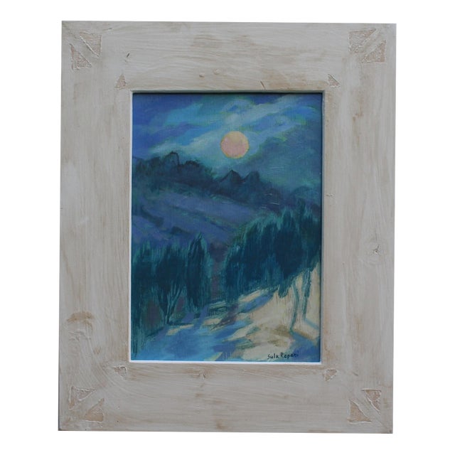 Sula Repani, Full Moon, 2022, Oil on Wood Panel For Sale