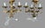 Metal Pair of 29” Vintage Italian 3 Light Candelabra Wall Sconces W Prisms & Figural Cherubs For Sale - Image 7 of 9