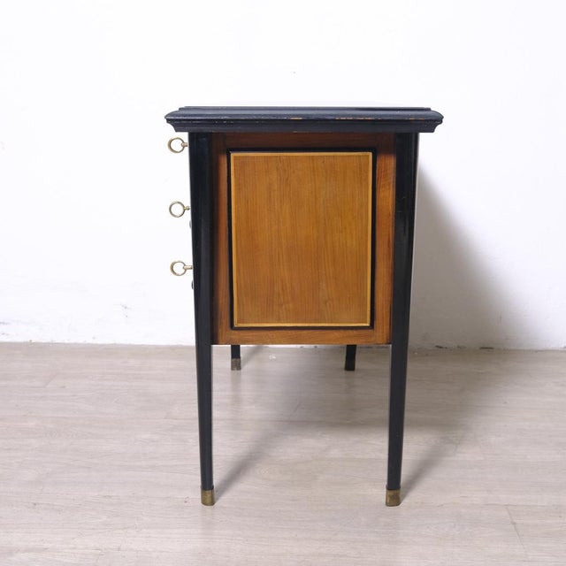 1950s Mid-Century Modern Writing Desk with Drawers, Italy, 1950s For Sale - Image 5 of 18