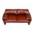 Love seat sofa from Italy made with the original red Italian tan leather. This piece was designed as part of the Maralunga...