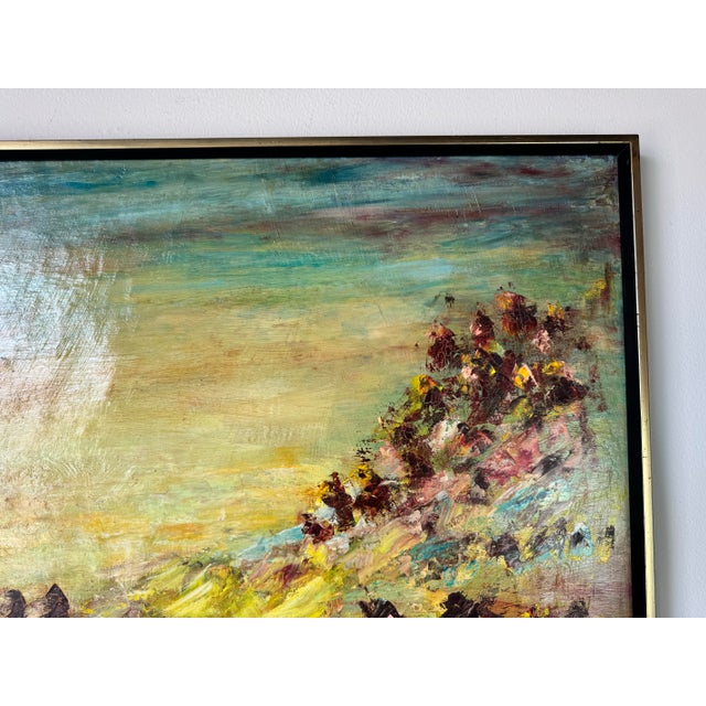 1960s Vintage Sylvia Abstract Expressionist Oil Painting on Canvas, Framed For Sale In Miami - Image 6 of 11