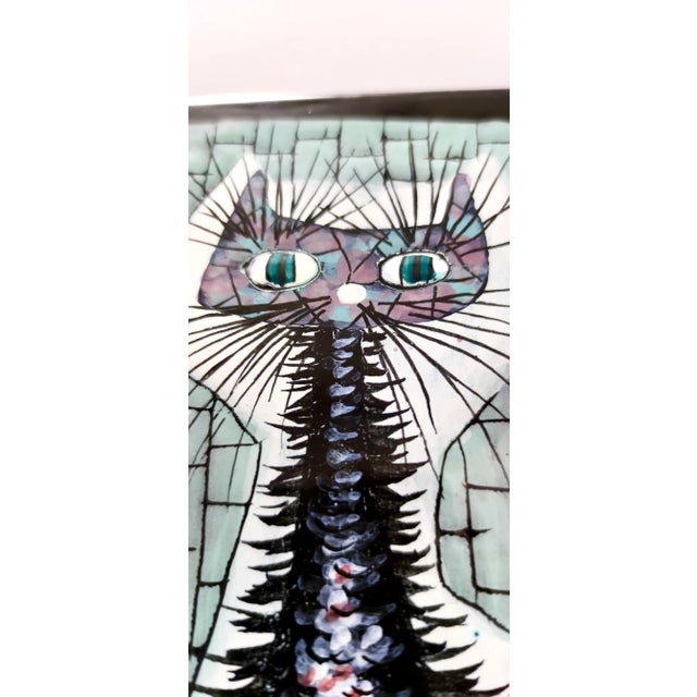 Ceramic Pyriform Glazed Ceramic Plate by Otello Rosa for San Polo, Italy, 1950s For Sale - Image 7 of 14