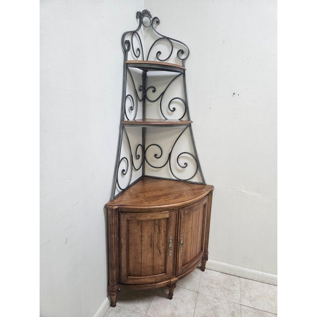 1990s Ethan Allen Legacy Corner Bakers Rack Shelf Chairish