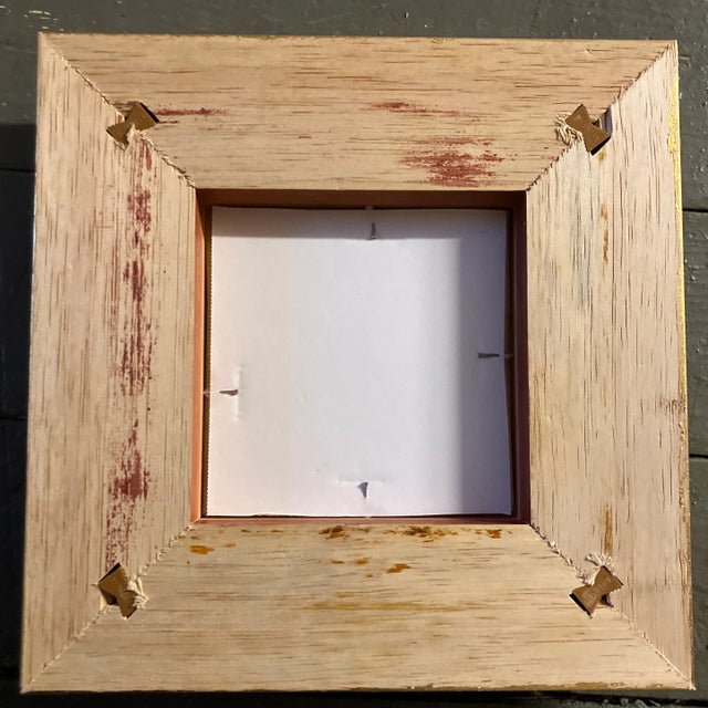 Abstract Contemporary Original Wayne Cunningham Small Abstract Ink Drawing Gilt Wood Frame Signed For Sale - Image 3 of 3