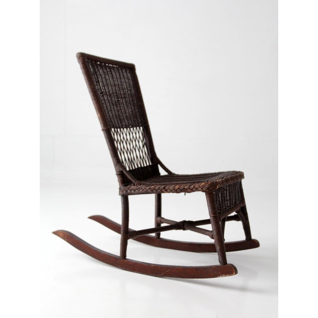 Antique Victorian Wicker Rocking Chair For Sale - Image 9 of 18