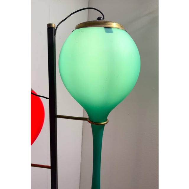 Stilnovo Glass and Metal Floor Lamp from Stilnovo, Italy, 1950s For Sale - Image 4 of 8