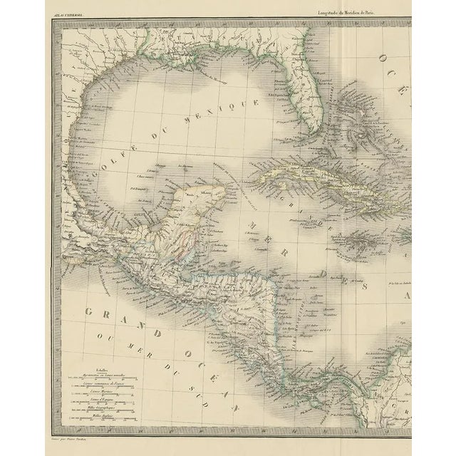 Antique Map of the Antilles by Lapie, 1842 For Sale - Image 3 of 5