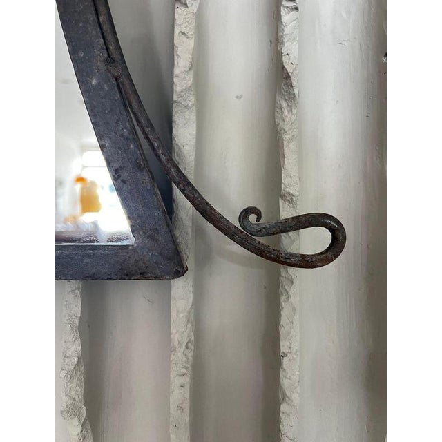 French Wrought Iron Mirror, 1950s For Sale - Image 4 of 11