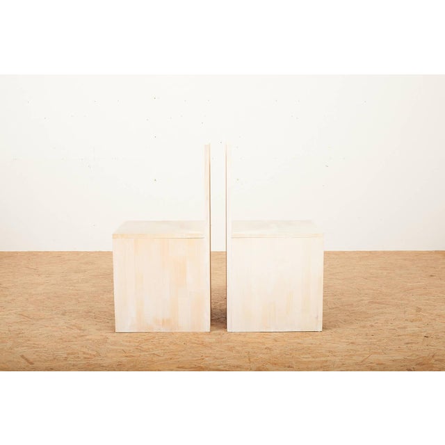 Chairs in Wood Construction with Shelf and White Stained by Felice Dittli, 2006, Set of 2 For Sale - Image 6 of 13