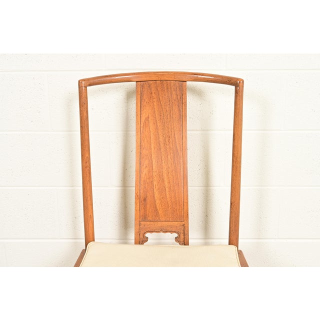 Michael Taylor for Baker Furniture Far East Collection Carved Walnut Side Chair, 1960s For Sale In South Bend - Image 6 of 12