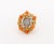 Mid 20th Century 18k Rose Gold Star Sapphire Coral Diamond Ring For Sale - Image 5 of 10