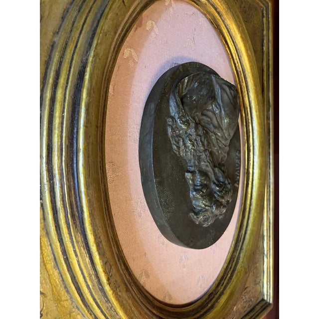 Portrait Medallions of Saints Peter & Paul, Gesso in Gilded Oval Frames, Set of 2 For Sale - Image 6 of 18