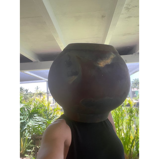 Vintage Tony Evans Studio Pottery XL Raku Pot For Sale - Image 12 of 12