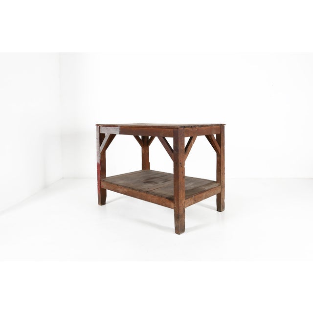 French Industrial Console Table in Wood, 1920s For Sale - Image 13 of 18