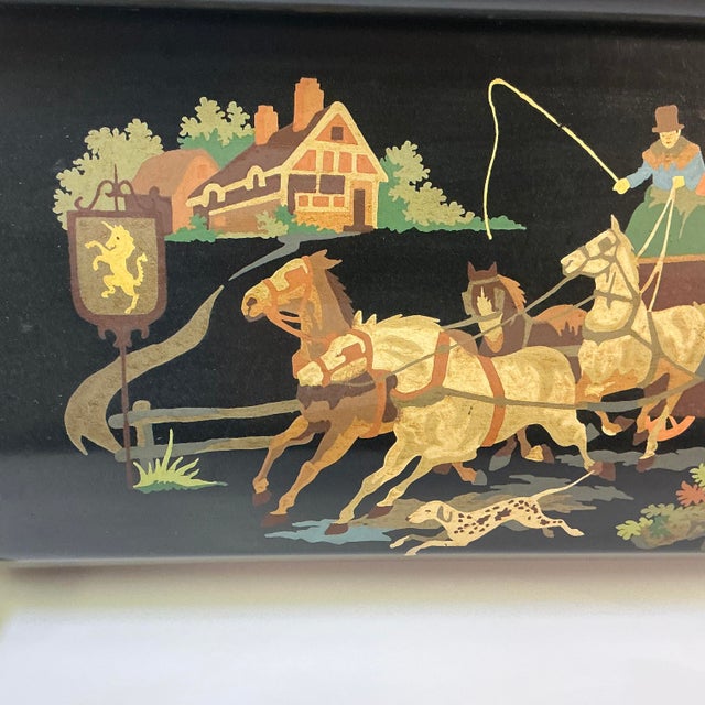 1950s 1950s Vintage Arts & Crafts Boho Chic Hand Painted Tole Metal Magazine Rack For Sale - Image 5 of 12